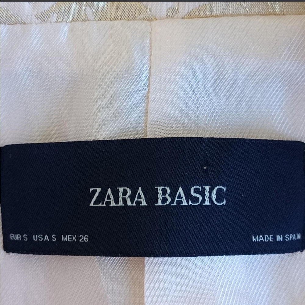 Zara Cream Textured Women's Blazer - Picture 3 of 3